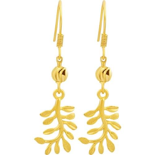 VAMOOSY Original 24K Gold Color Geometric Vintage Dangle Earring for Woman Romantic Wedding Jewelry Bridal Statement Earrings