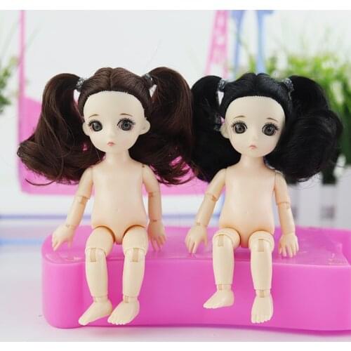 Q Version 16cm Jointed Doll With 3D Eyes Head Dolls Toys For Children Daily Casual Accessories Dress Up Fashion Dolls Kid Girl