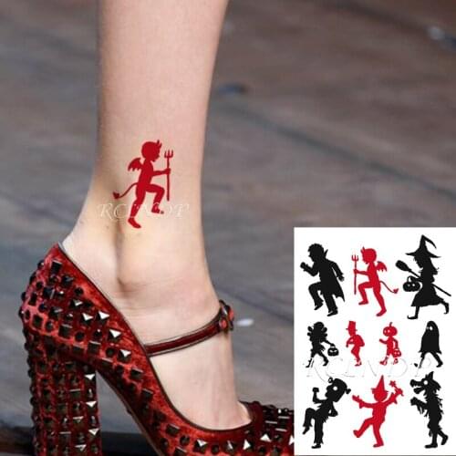 Waterproof Temporary Tattoo Sticker Cartoon Halloween Design Big Body Art Flash Tatoo Fake Tatto Stickers for Kids Men Women