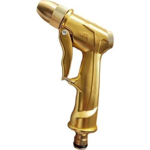 Car Wash Water Gun High Pressure Household Car Flushing Tool All Metal Electroplating Gold Silver Garden Watering Irrigation