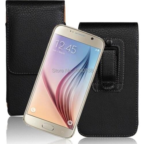 High Quality PU Leather Mobile Phone Case Belt Clip Pouch Case For Samsung Galaxy S6 G9200 Free