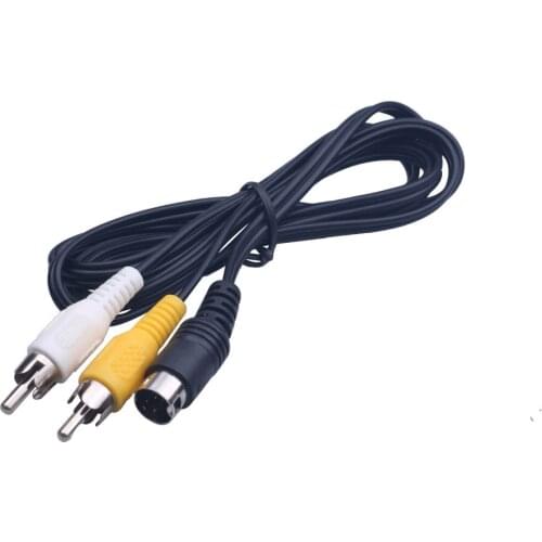 1.5M 3 Pin RCA Cable Two Rows of 2AV Cable for SEGA Genesis / MD Audio Video AV Cable Cord Wire