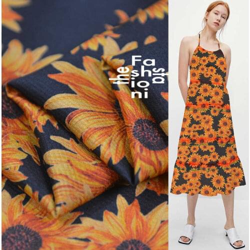 1 Meter Dark Flower Hengluo Pearl Satin Crepe Modified 100% Mulberry Silk Summer