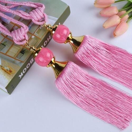1Pair European Curtain buckle Crystal Ball Fringed Strap Ball Tassel Hanging Tie Ball Window Curtain Accessories Home textiles
