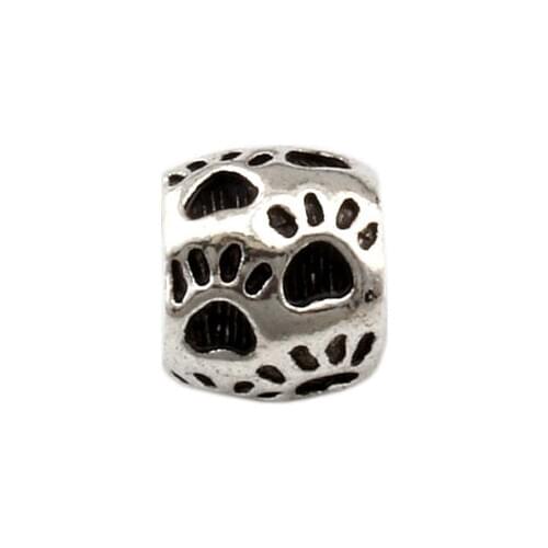 100Pcs Dog Bear Paw Shape Large Hole Beads For Jewelry Making Bracelet Necklace DIY Accessories D-66