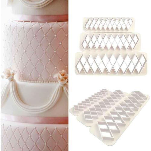 3Pcs Square Geometric Cutters Fondant Cookie Geometry Cake Fondant Mold Cake Decorating Tools Baking Accessories