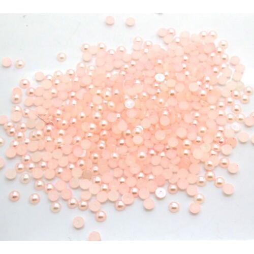 New fashion 3000Pcs Light Pink 4mm Craft ABS Resin Flatback Half Round Pearls Flatback Cabochon Beads Jewelry DIY Decoration