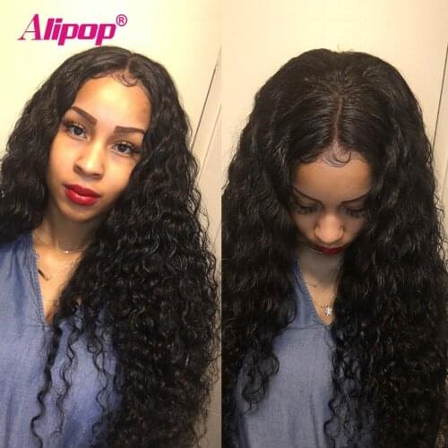 Alipop Deep Wave Wig T Part Lace Front Wigs Pre Plucked With Baby Hair Brazilian Remy Lace Front Human Hair Wigs For Black Women