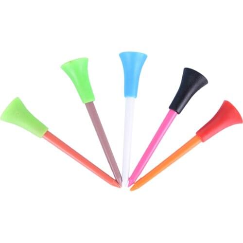 50 Pcs/bag New Durable Plastic Golf Tees Rubber Cushion Top Golf Tee Golf Accessories 72mm