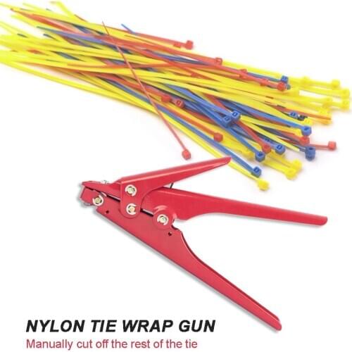 Automatic Tension Nylon Zip Cable Tie Pliers High Carbon Steel Clamp Gun Tool Portable Fastening Strapping Cutting Gadgets