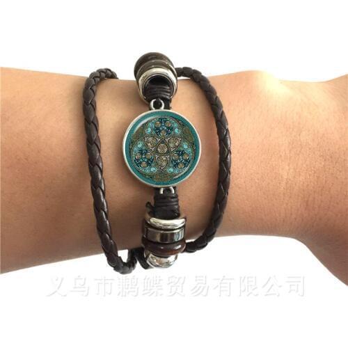 Celtics Logo Bracelet Handmade Wicca Jewelry Talisman And Treatment Of Injury FIT Religion Belief Souvenir Black/Brown Leather