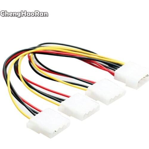 ChengHaoRan 4 Pin Molex Male to 3 Port Molex IDE Female Power Supply Splitter Adapter Computer 4Pin IDE Power Cord