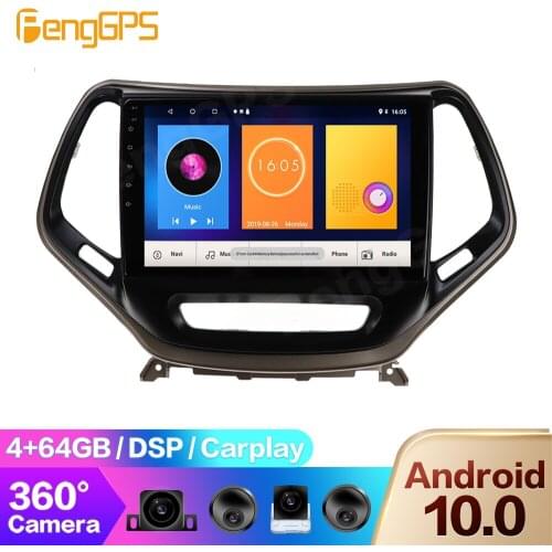 For Jeep Cherokee 2015-2019 Android Radio Multimedia 2 Din DVD Player GPS Navigation Touch Screen Headunit 360 Camera PX6 OBD2