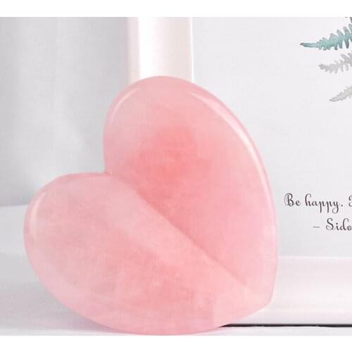 Natural pink crystal scrapping board heart-shaped scrapping board facial cleansing meridian pull tight skin care tools