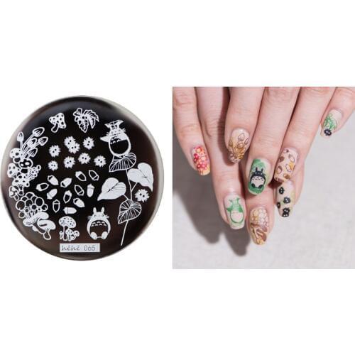 HEHE ! New Stamping Plate hehe65 Animation Totoro Cartoon Forest Chestnut Mushroom Nail Art Stamp Template Image Transfer Stamp