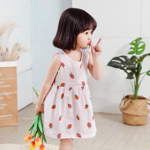 Cotton Girls Dress Baby Summer Nightdress Little Girls Children Dress 1 2 3 Years Old Summer Kids Dress Dropshipping KF1005