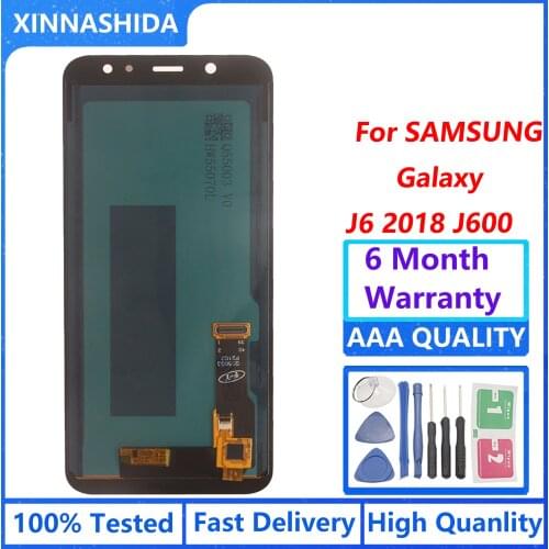 Copy-OLED LCD Display For Samsung Galaxy J600 J6 2018 J600F 5.6 Inch Touch Screen Digitizer Assembly Repair Parts Tested