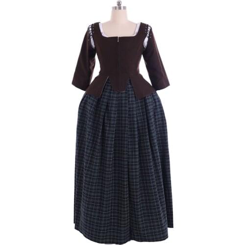 Outlander Costume Cosplay Hamilton 18th Century Rococo Colonial Lady Ball Gown Victorian Medieval Skirt Evening Vintage Dress