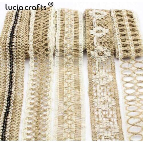 2Yards Natural Color Burlap Hessian Ribbon Hemp Lace Trim Jute DIY Vintage Wedding Event Party Packing Decoration Supplies V0704