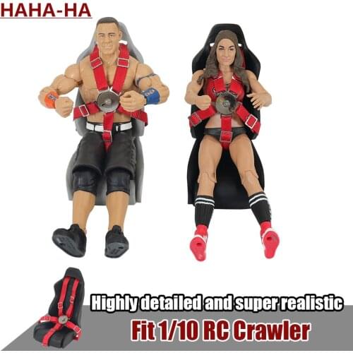 Simulation Driver Figure Seat Belt / Plastic Driver Seat for 1/10 RC Crawler Axial SCX10 RR10 Wraith Capra 1.9 UTB TRX4