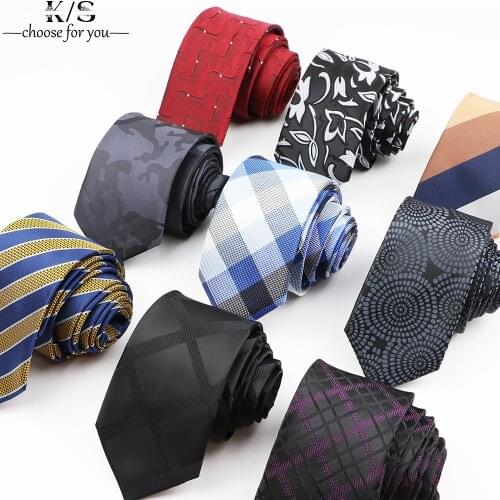 Man Fashion Tie Daily Casual Stirpe 6cm Necktie Wedding Business Party Ties Slim Jacquard Navy Grey Red Formal Shirt Accessories