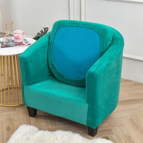 Fashion Solid Color Velvet Armchair Cover Soft Comfortable Home Office Single Sofa Chair Cover Stretch Single Seat Slipcover
