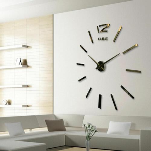 DIY 3D Mirror Surface Large Number Wall Clock Sticker Home Decor Mirror Living Room Large Art Design Wall Clock