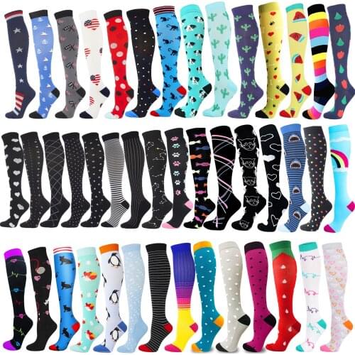 Running Men Women Compression Socks Outdoor Sports Socks Long Pressure Stockings Best For Athletic Crossfit Flight Travel Nurses