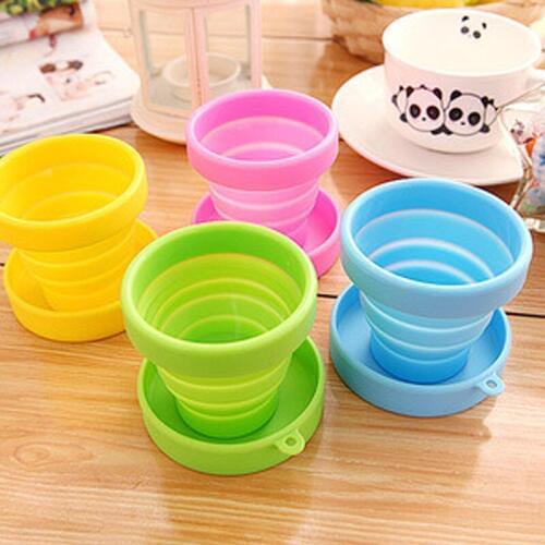 NEW Portable Silicone Retractable Folding Cup with Lid Outdoor Telescopic Collapsible Drinking Cup Travel Camping water cup U3