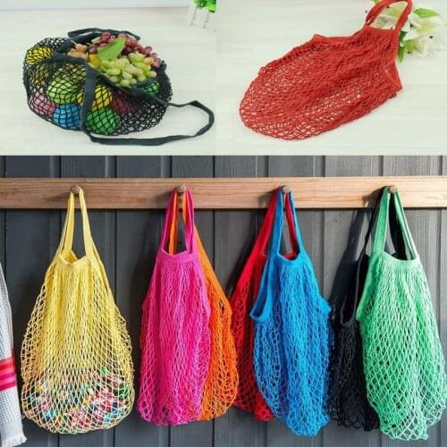 2019 New Mesh Shopping Bag Reusable String Fruit Storage Handbag Totes Women Shopping Mesh Net Woven Bag Shop Grocery Tote Bag