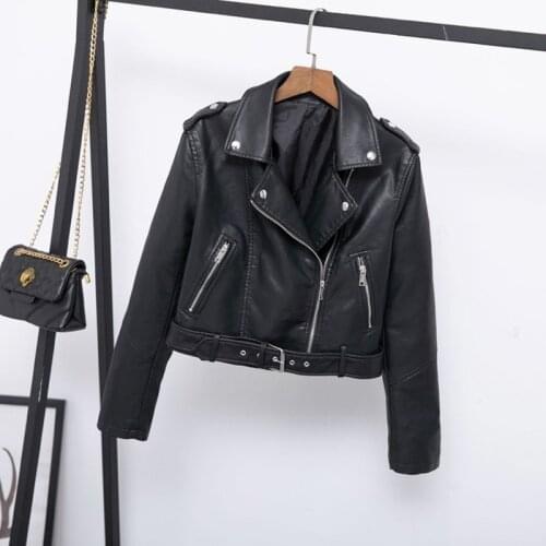 Autumn New Short Soft Faux Leather Jacket Women Fashion Zipper Motorcycle PU Leather Jacket Ladies Basic Street Coat