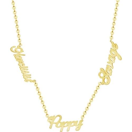 Custom Double Name Necklace for Women Girl Vintage Personalized Stainless Steel Jewelry Customized Choker Necklace Sister Gift