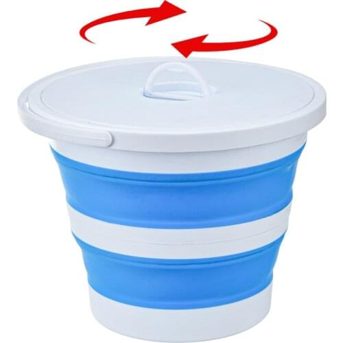 15L Plastic Bucket Fishing Beach Home Cleaning Collapsible Bucket Round Outdoor Waterproof Folding Bucket With Lids