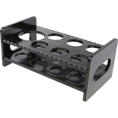 7-Hole Black Acrylic Shot Glass Holder Rack Barware Whisky Cup Serving Tray Vodka Rum Tequila Cocktail Set Organizer