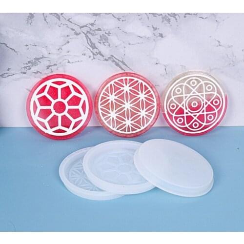 Coaster Epoxy Resin Mold Cup Mat Silicone Mould DIY Crafts Jewelry Casting Tool