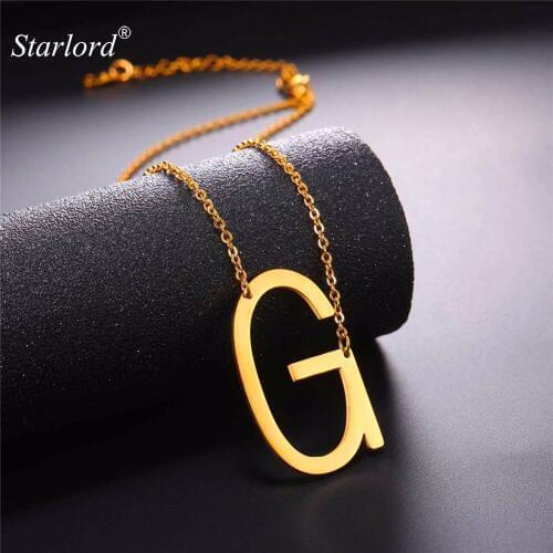 Starlord Letter G Pendants&Necklaces For Women Men Stainless Steel Necklace Fashion Personalized Gift Alphabet Jewelry GP2607