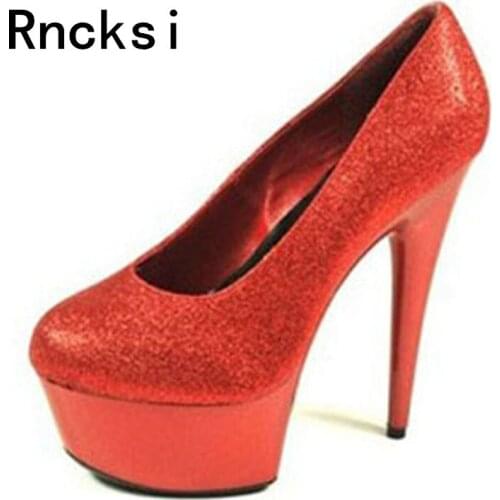 Rncksi Work Dress Pumps 15cm High Heels Sexy Womens Night Club Party Queen Pole Dance Pumps Shoes 5cm Platform Pumps