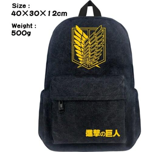 Attack on Titan Backpack Student Anime School Bag for Teenagers Unisex Cartoon Travel Bag Rucksack Scout Regiment Shoulder Bag