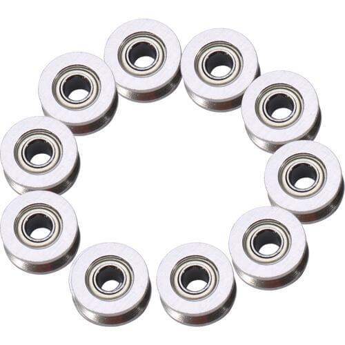 10pcs V624ZZ carbon steel Ball Bearing Pulley For Rail Track Linear Motion System with 1.5mm deep V groove 4*13*6mm