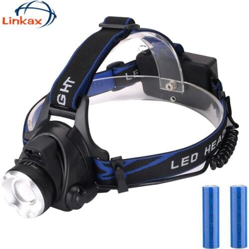 T6 Led Headlamp Zoomable Headlight Torch 3 Mode Lighting Flashlight 18650 Battery Powered Lantern Head Lamp for Fishing Hunting