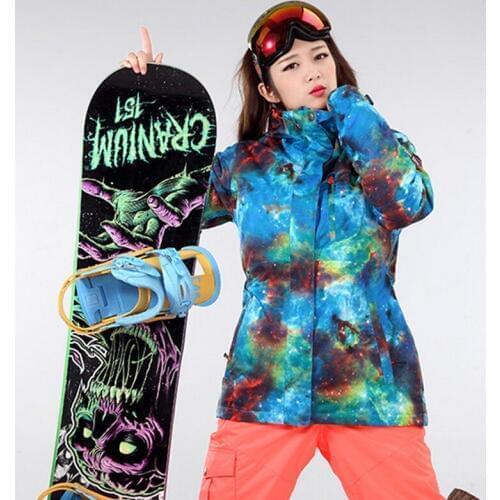 Womens Royal Blue Ski Jacket Female Winter Outdoor Waterproof Outerwear Skiwear Snow Wear Riding Climbing Skating Coat