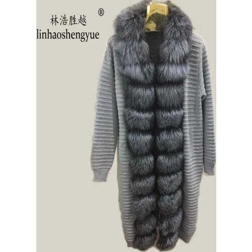 Linhaoshengyue fashion fur coat Real fur fox Placket fur women coat freehsipping