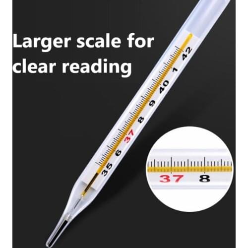 1pc Body Temperature Measurement Device Armpit Glass Mercury Thermometer Home Health Care Product Large Size Screen