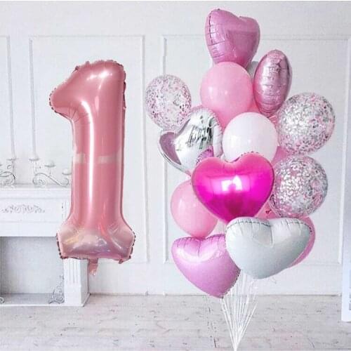 12pcs/lot boy Birthday Balloons with 40inch blue Number baloon 3/3rd Birthday Party Decoration Kids anniversaire 9/1/3 years old