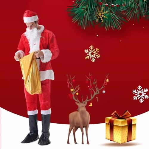 2020 Christmas Costume Set Non-woven Santa Claus Dress up Holiday Decorations Cloth Cn(origin) QUYING