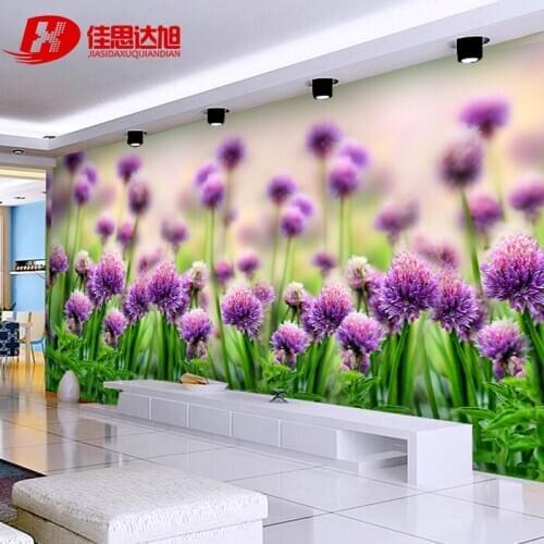 3d mural tv background wall wallpaper waterproof brief purple Custom size