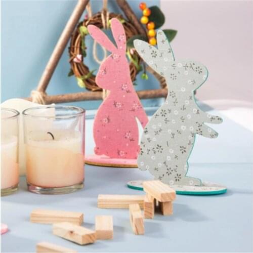 4pcs/set Happy Easter Bunny Felt Decoration Flower Ornament Multicolor Bunny Party DIY Home Decoration Bedroom Party Decoration