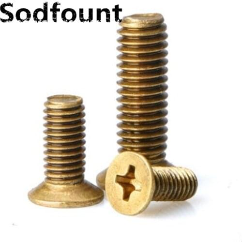 5pcs/lot Copper screw M5 M6 Countersunk head screw Cross flat head screw