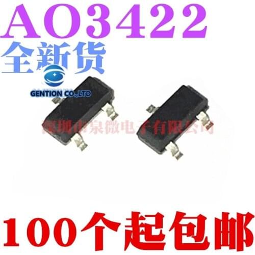 50PCS AO3422 MOS field effect tube SOT23 N channel in stock 100% new and original