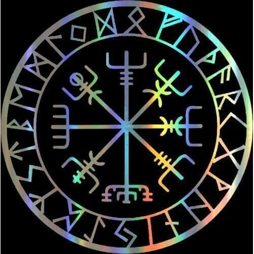Car Sticker 15cm*15cm Originality Compass Rune Funny Car Decal Reflective Laser Vinyl Car Sticker 3D Car Styling